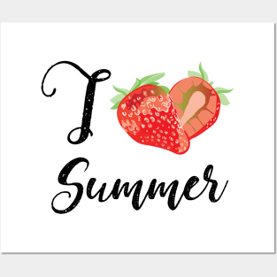 I love summer strawberry heart Posters and Art